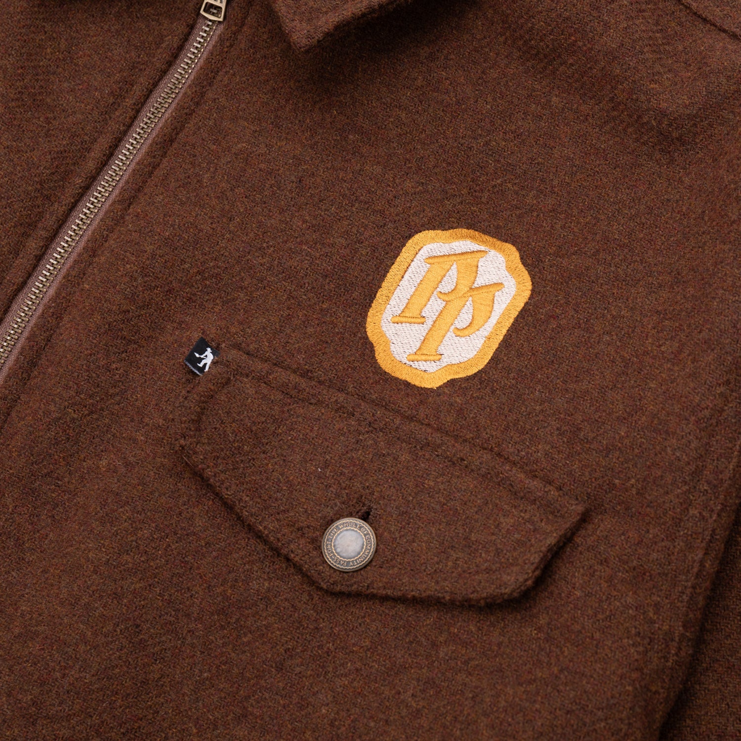 Pass~Port Emblematic Wool Zip Jacket - Brown