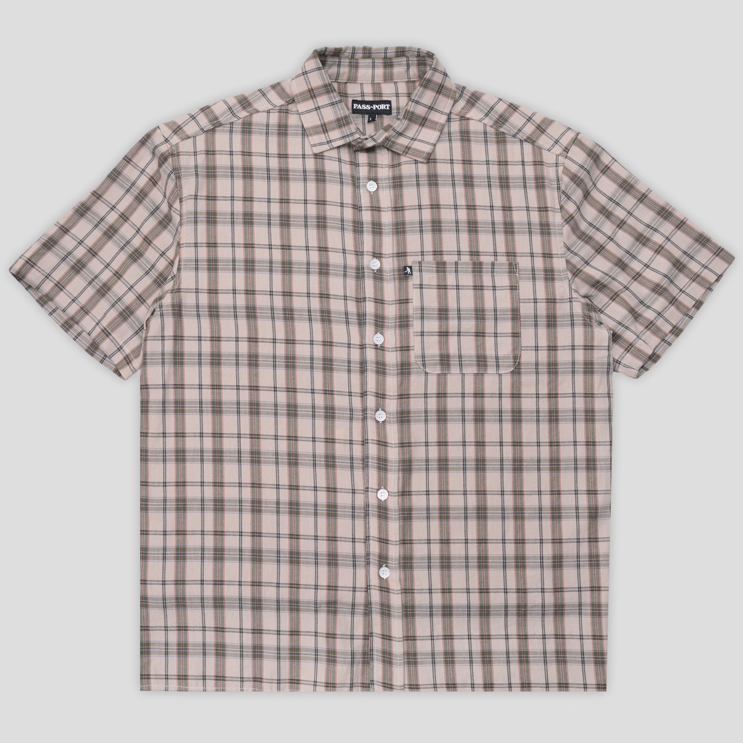 Pass~Port Workers Check Short Sleeve Shirt - Sand