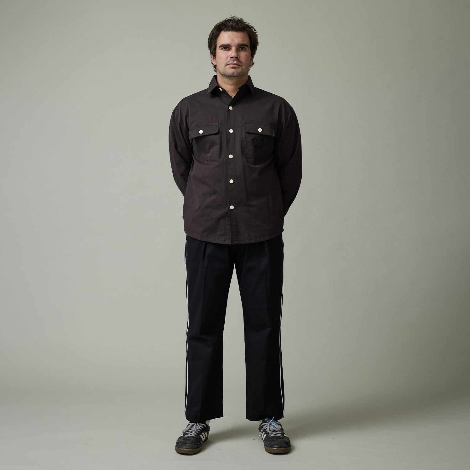 Pass~Port Herringbone Leagues Club Side Stripe Pant - Black / White Stripe
