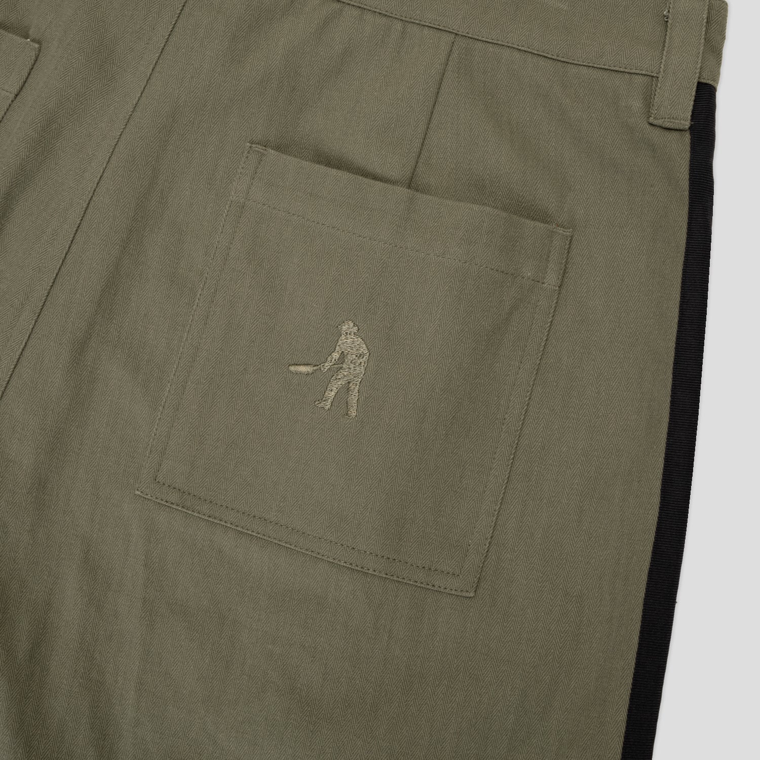 Pass~Port Herringbone Leagues Club Stripe Short - Olive / Black