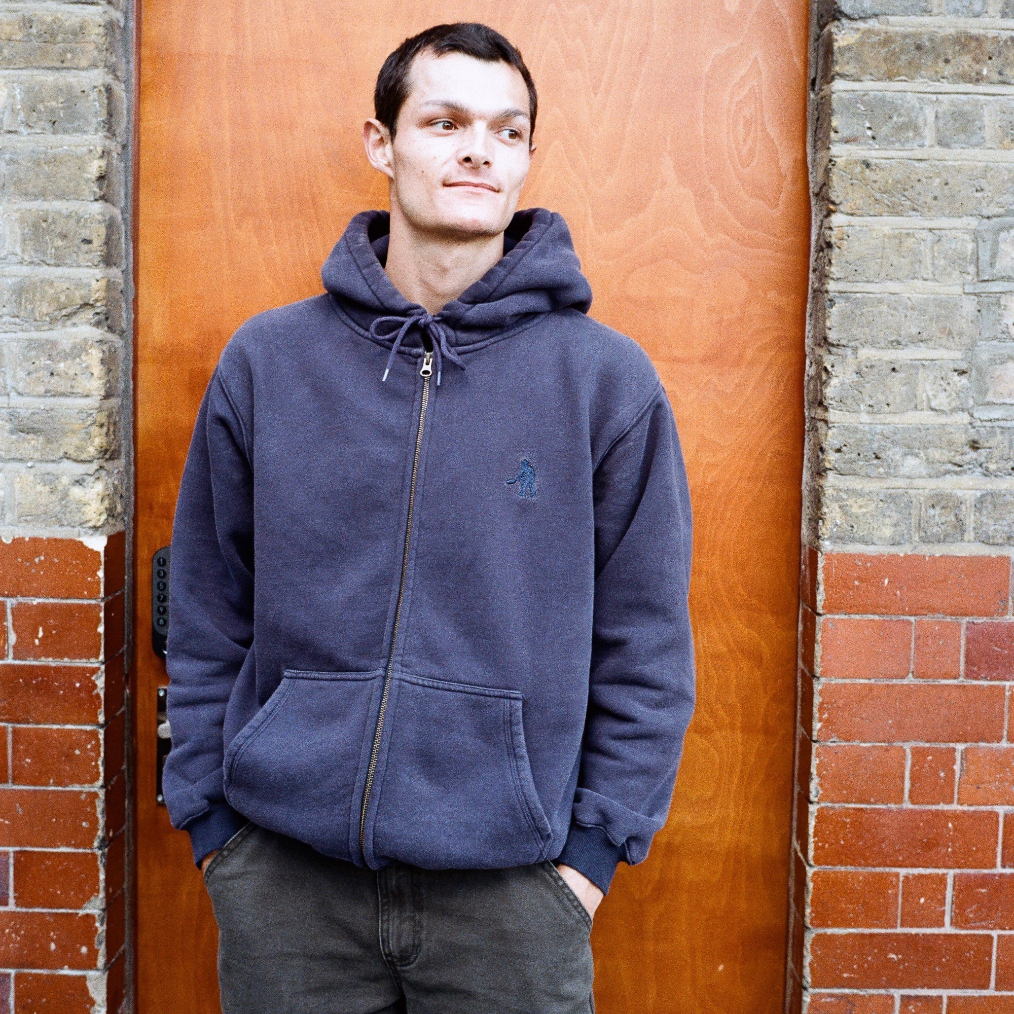 Pass~Port Solid Workers Zip Hood - Navy