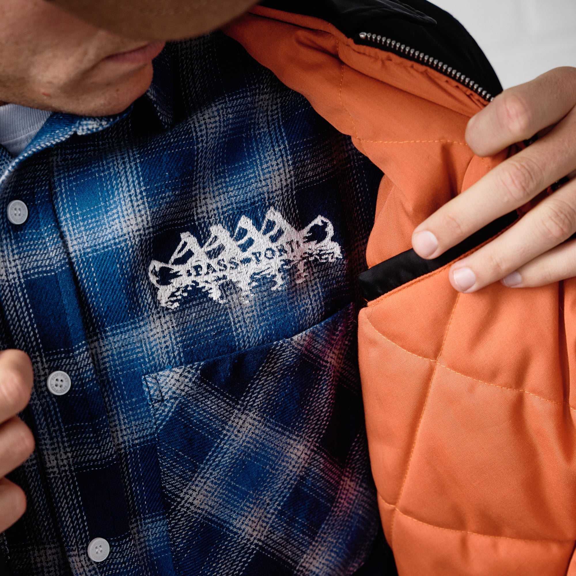 Pass~Port Canoe Workers Flannel - True Blue