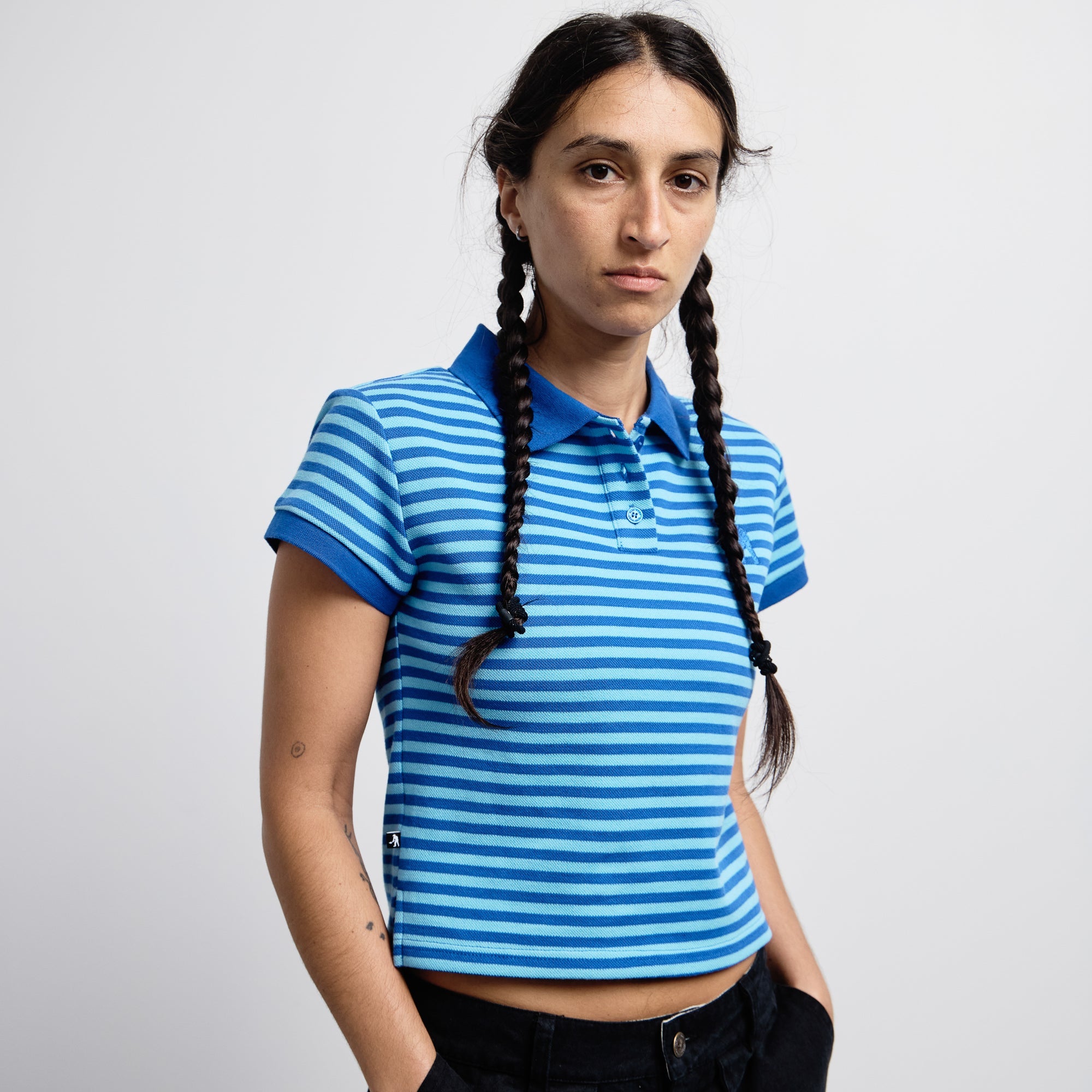 Pass~Port Striped Baby Polo - Blue