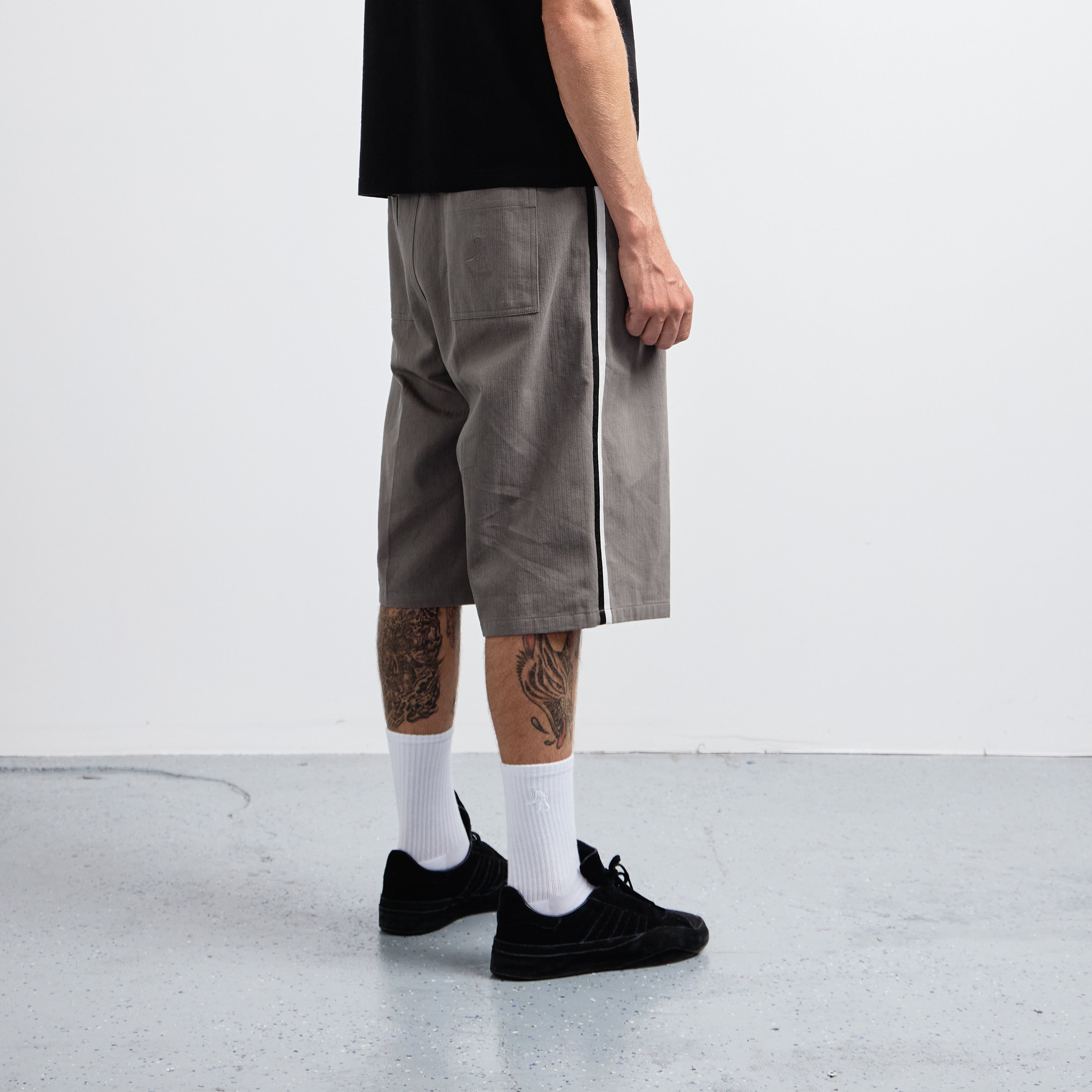 Pass~Port Leagues Club Short - Side Stripe Grey