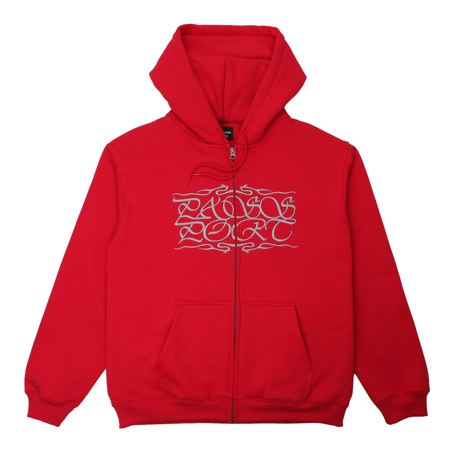 Pass~Port Calligraphy Zip Hood - Red