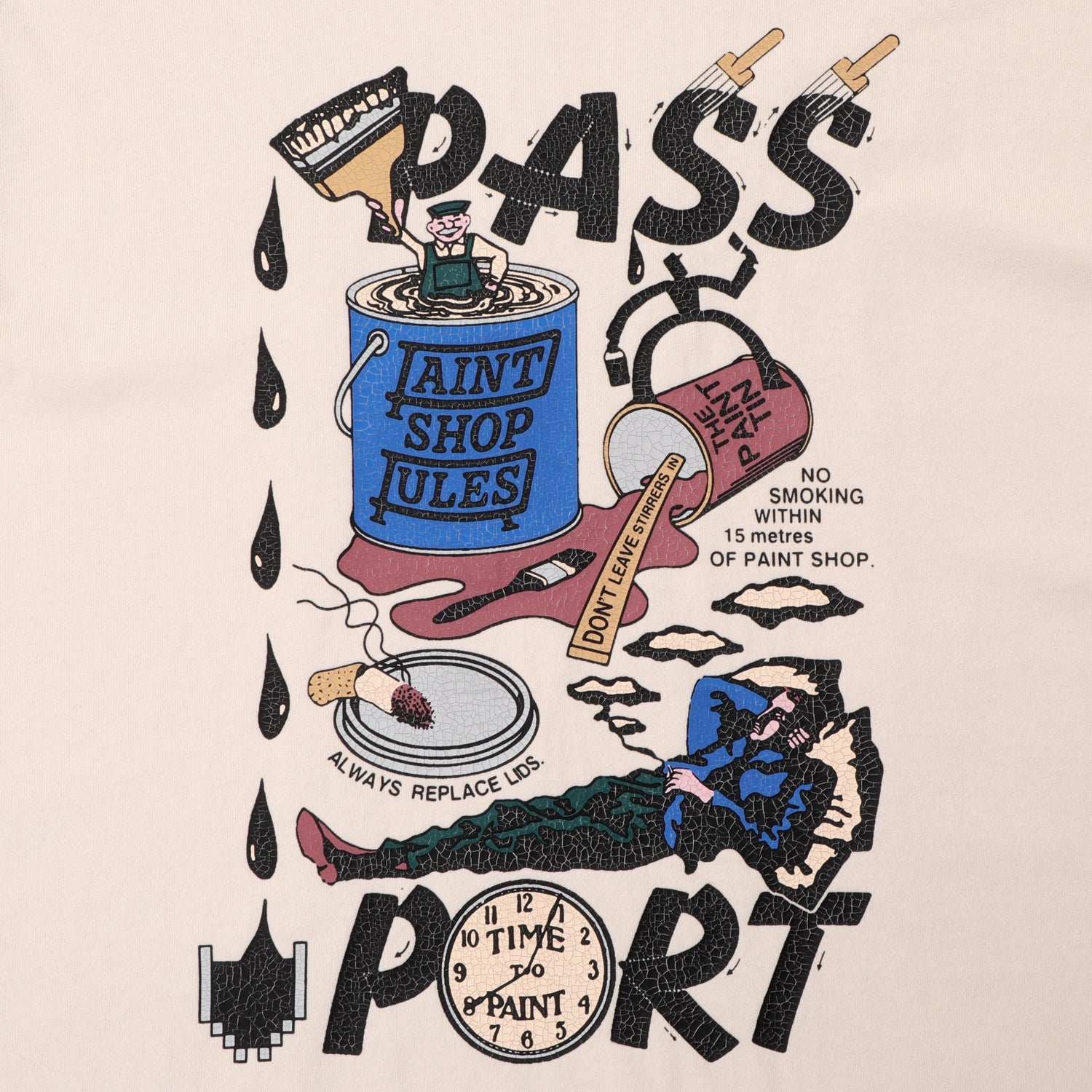 Pass~Port Shop Rules Tee - Natural