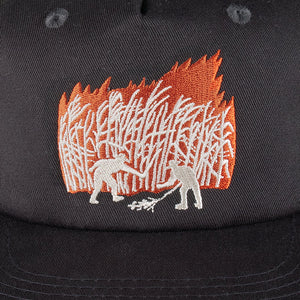 Pass~Port Brush Fire Workers Trucker Cap - Tar / Off White