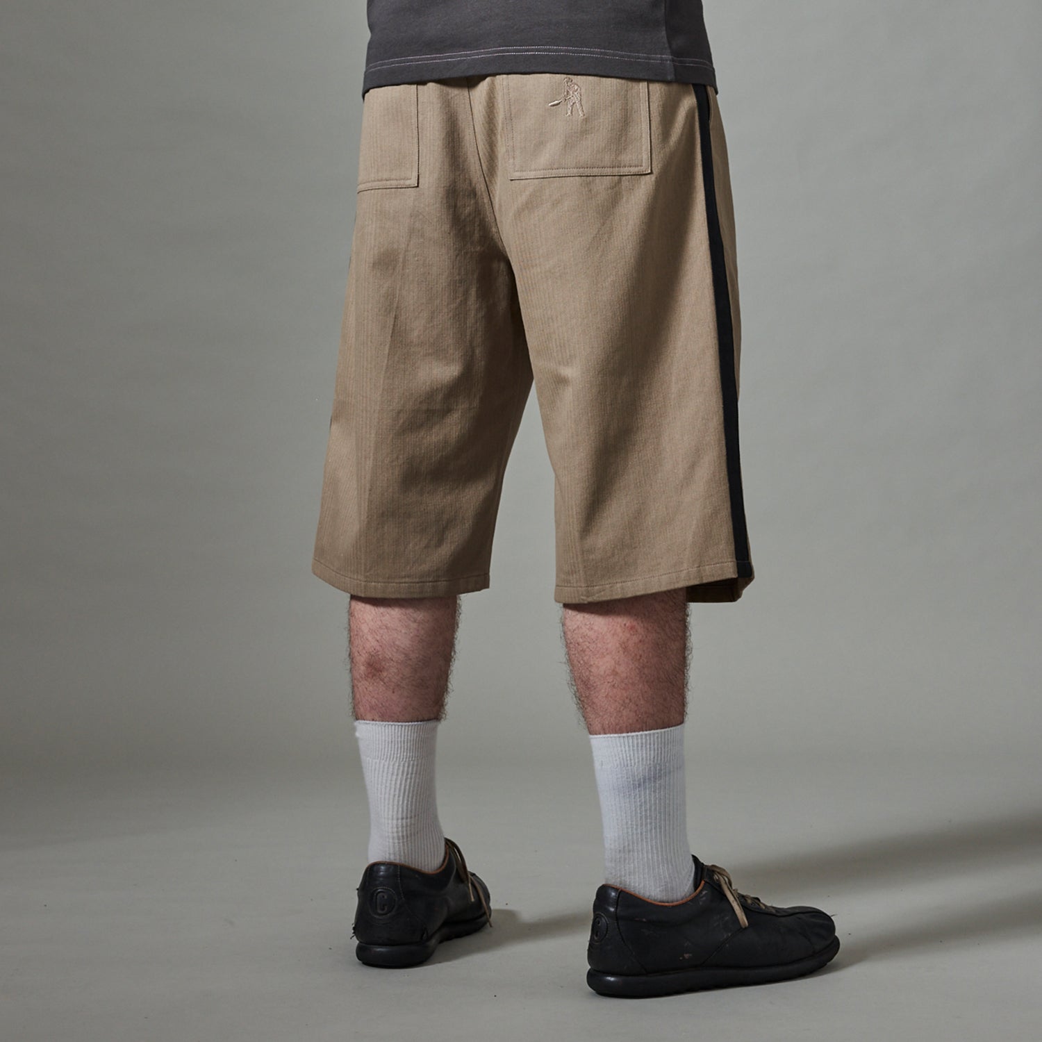 Pass~Port Herringbone Leagues Club Stripe Short - Stone / Black