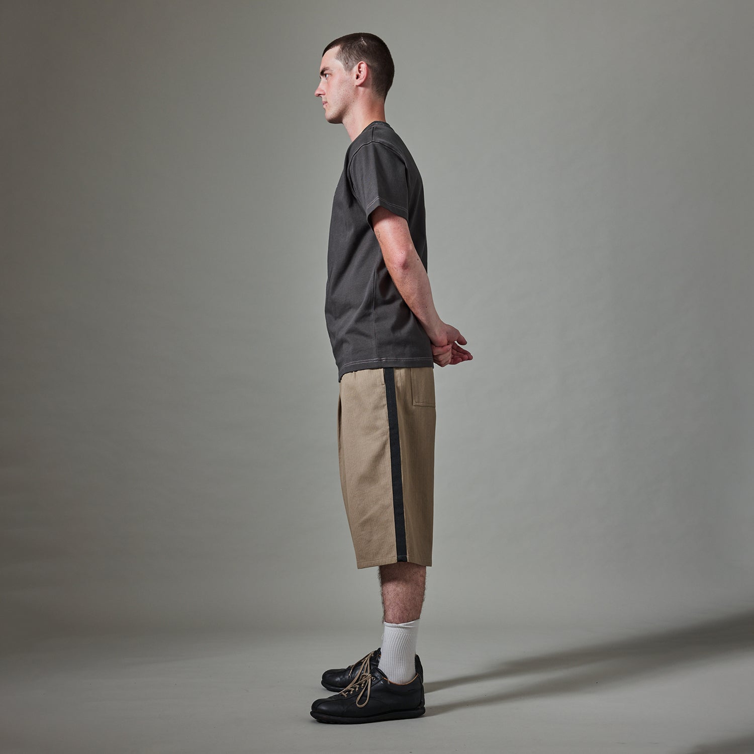 Pass~Port Herringbone Leagues Club Stripe Short - Stone / Black