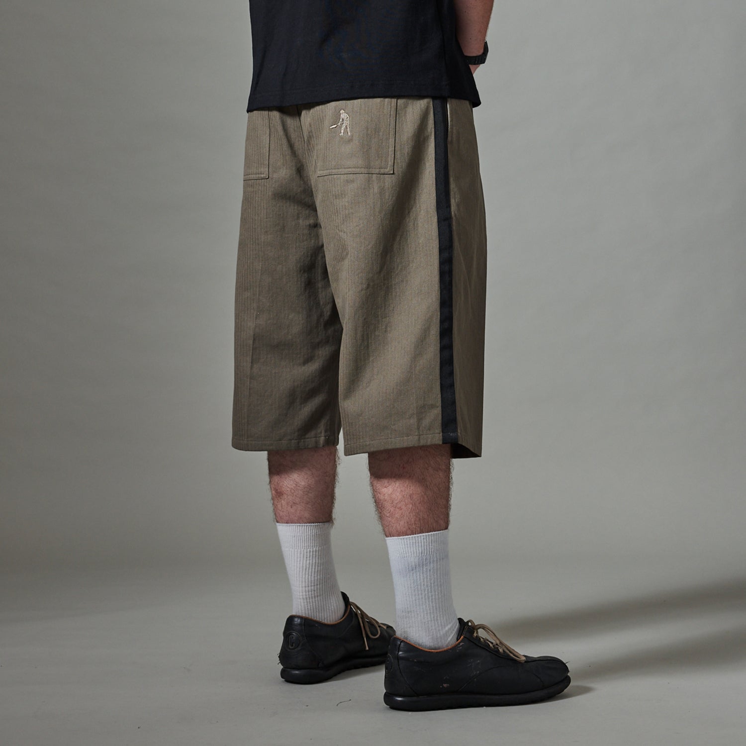 Pass~Port Herringbone Leagues Club Stripe Short - Olive / Black