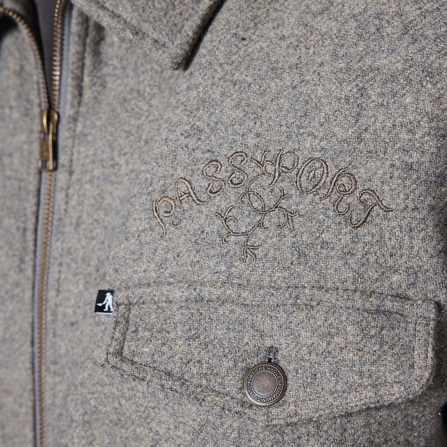 Pass~Port Arthur Wool Zip Jacket - Grey Marle