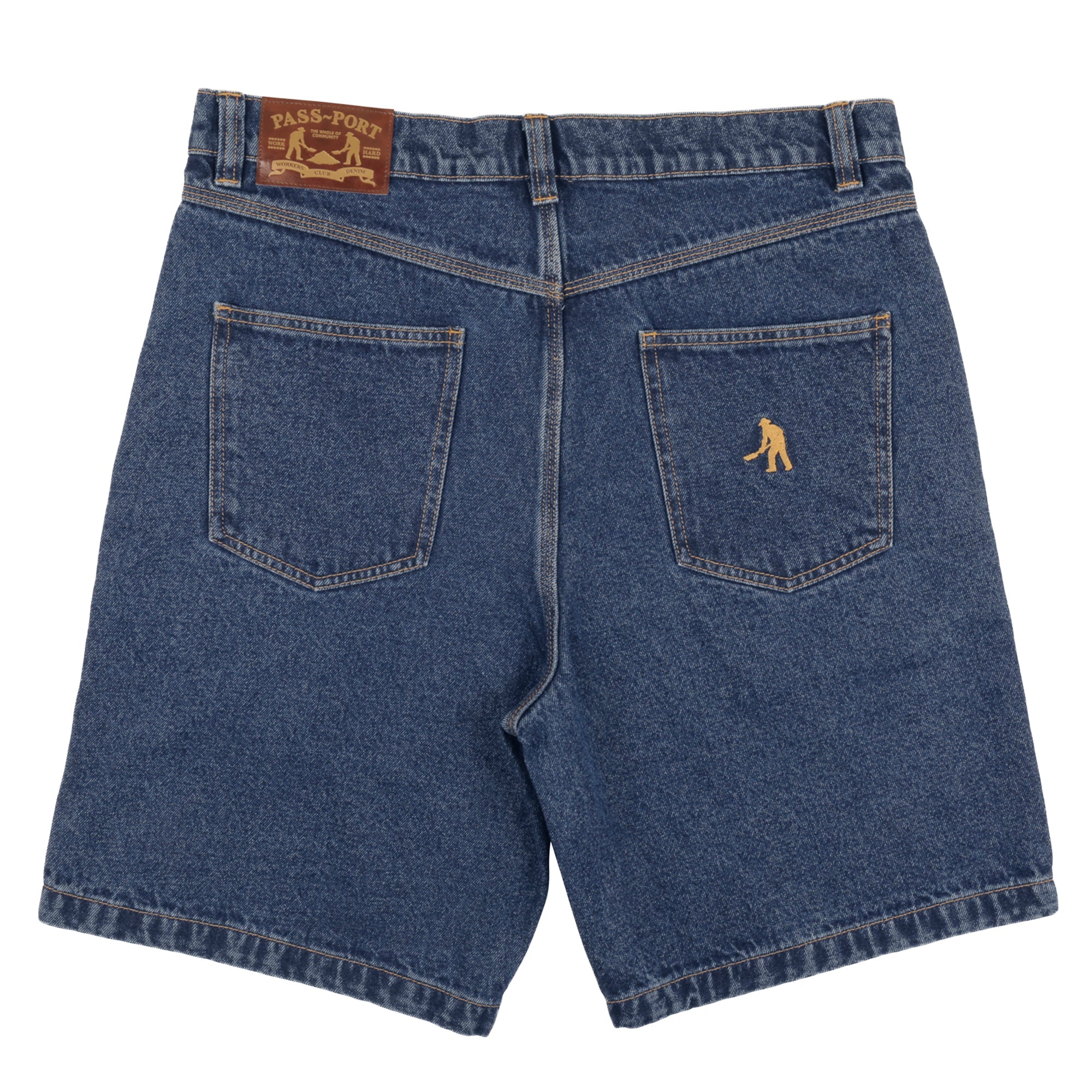 Pass~Port Workers Club Denim Short - Washed Dark Indigo