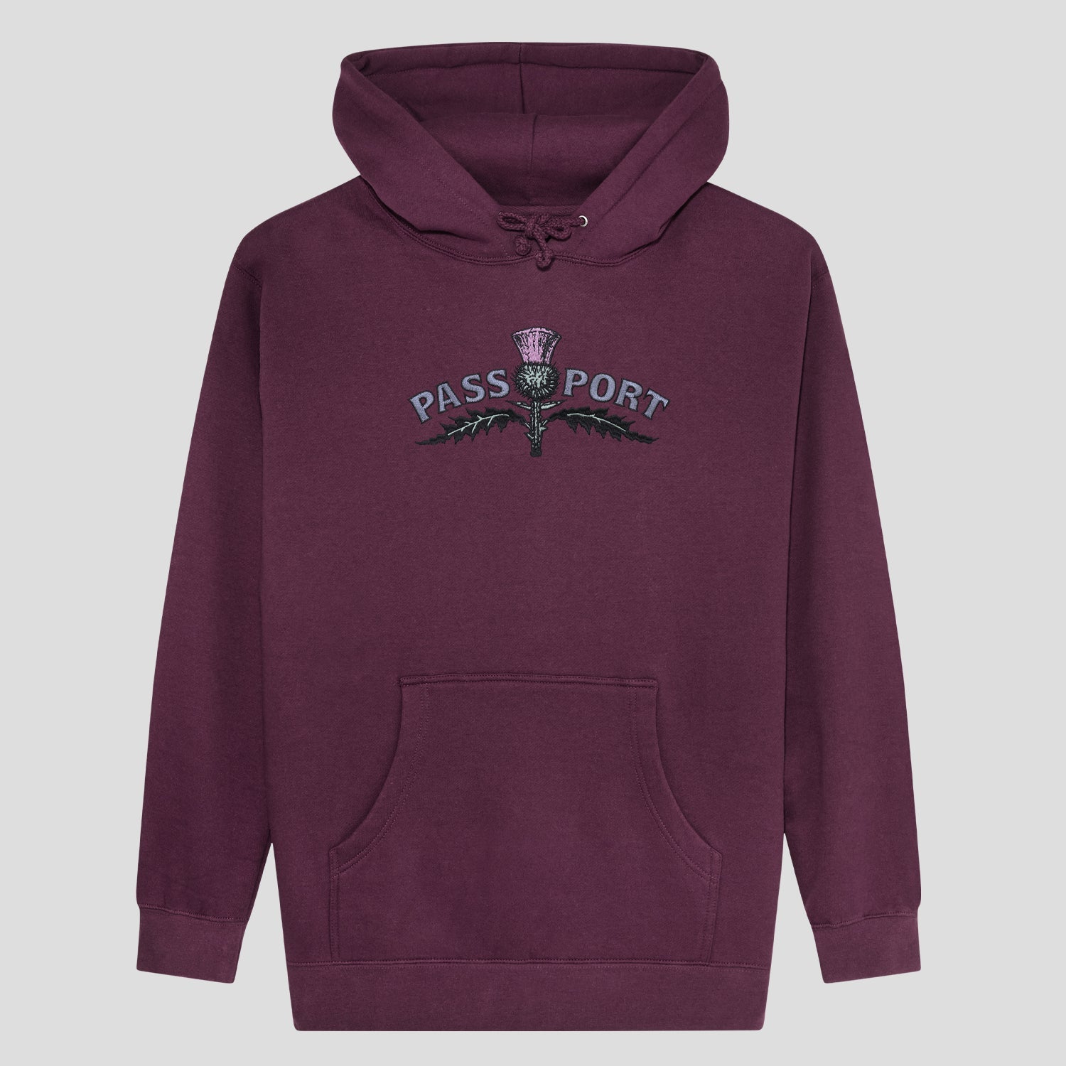 Pass~Port Thistle Embroidery Hoodie - Berry