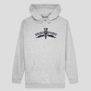 Pass~Port Thistle Embroidery Hoodie - Grey Heather