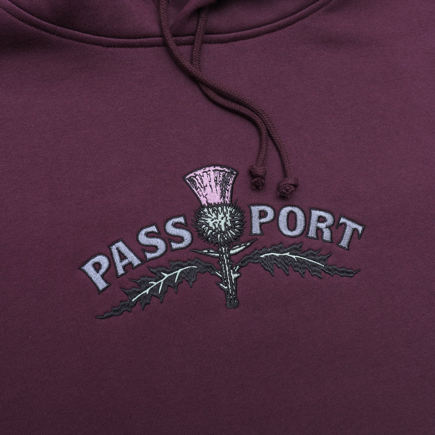 Pass~Port Thistle Embroidery Hoodie - Berry