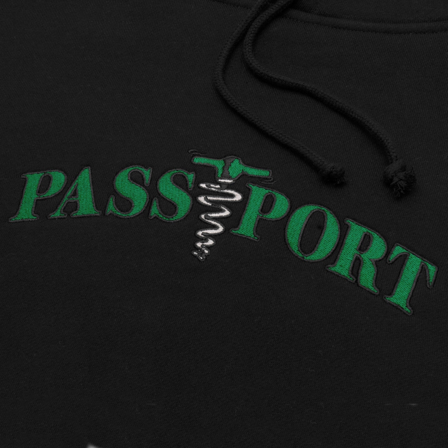 Pass~Port Corkscrew Embroidery Hoodie - Black