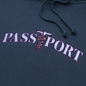 Pass~Port Corkscrew Embroidery Hoodie - Navy