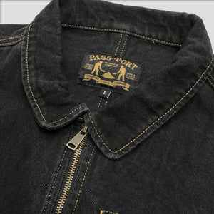 PASS~PORT "WORKERS CLUB" DENIM PACKERS JACKET WASHED BLACK