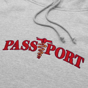 Pass~Port Corkscrew Embroidery Hoodie - Ash Heather