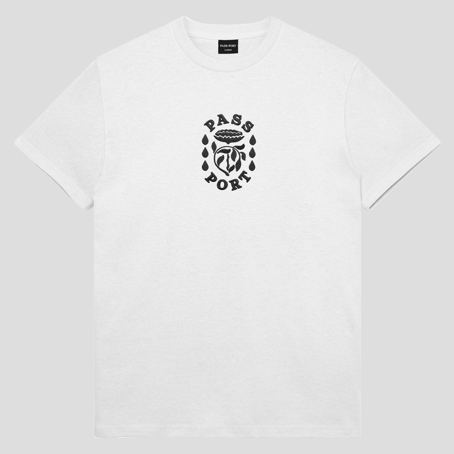 Pass~Port Fountain Embroidery Tee - White