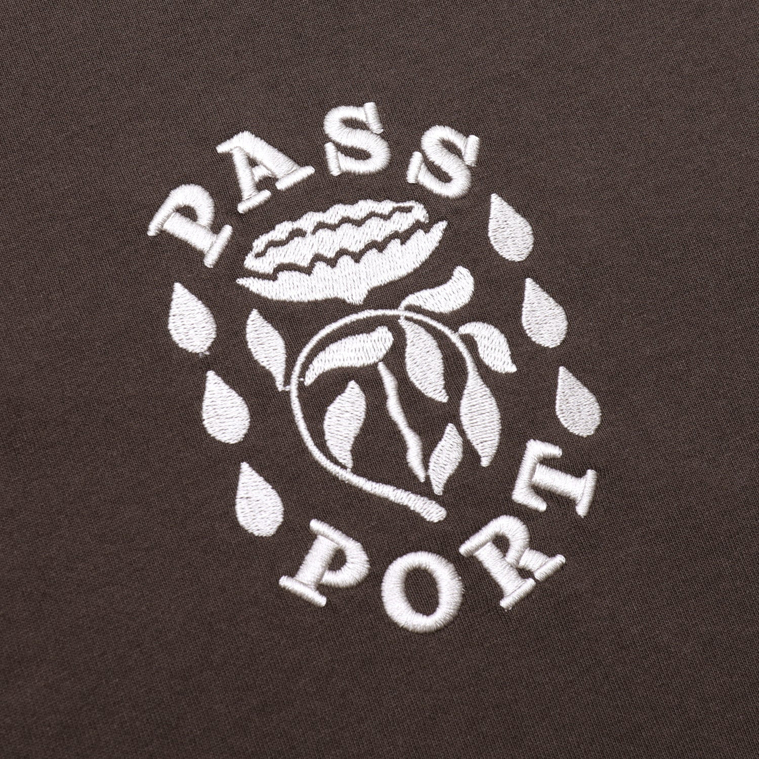 Pass~Port Fountain Embroidery Tee - Bark