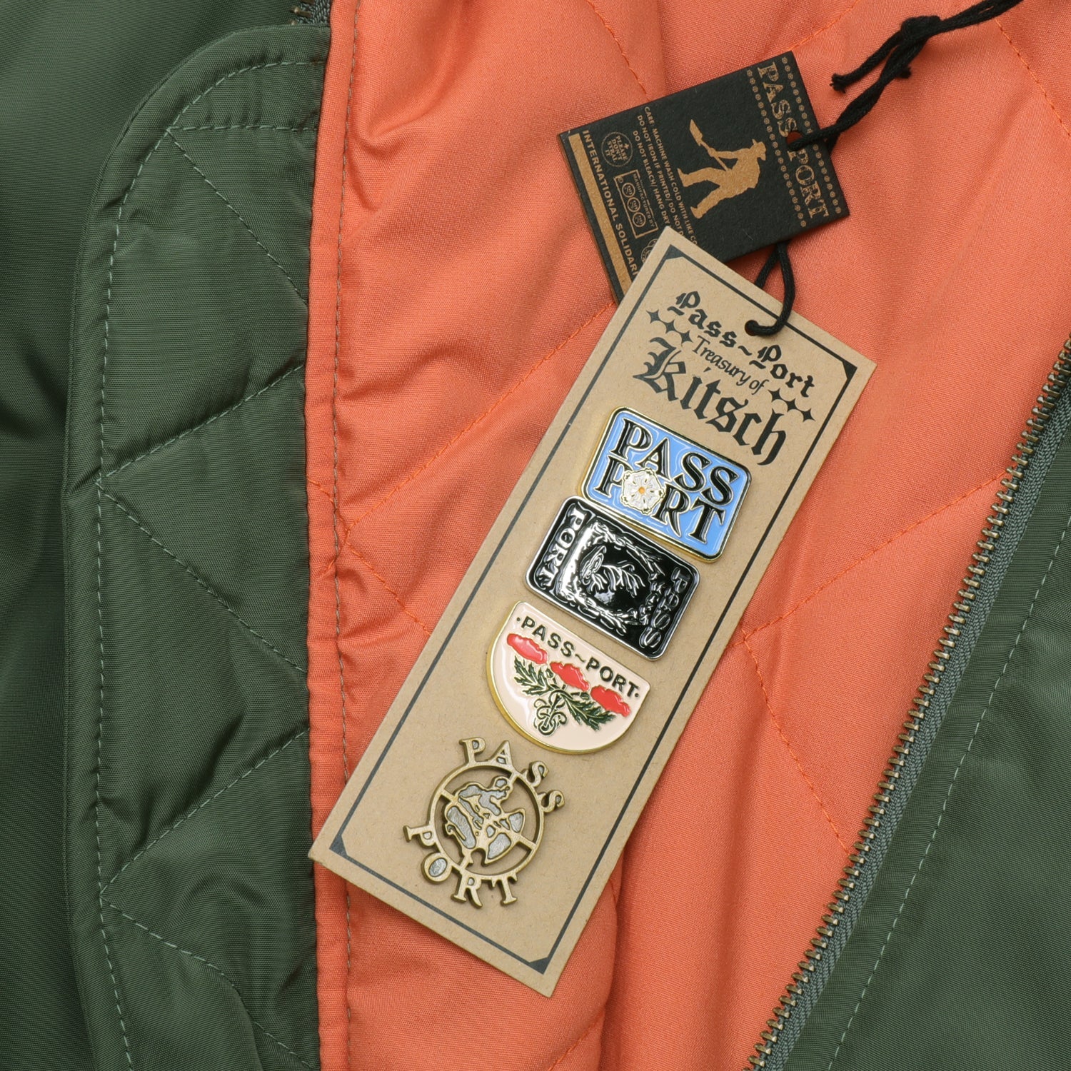 Pass~Port Crystal Embroidery Freight Jacket - Olive