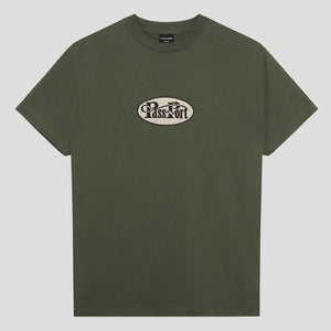 Pass~Port Whip Embroidery Tee - Military Green