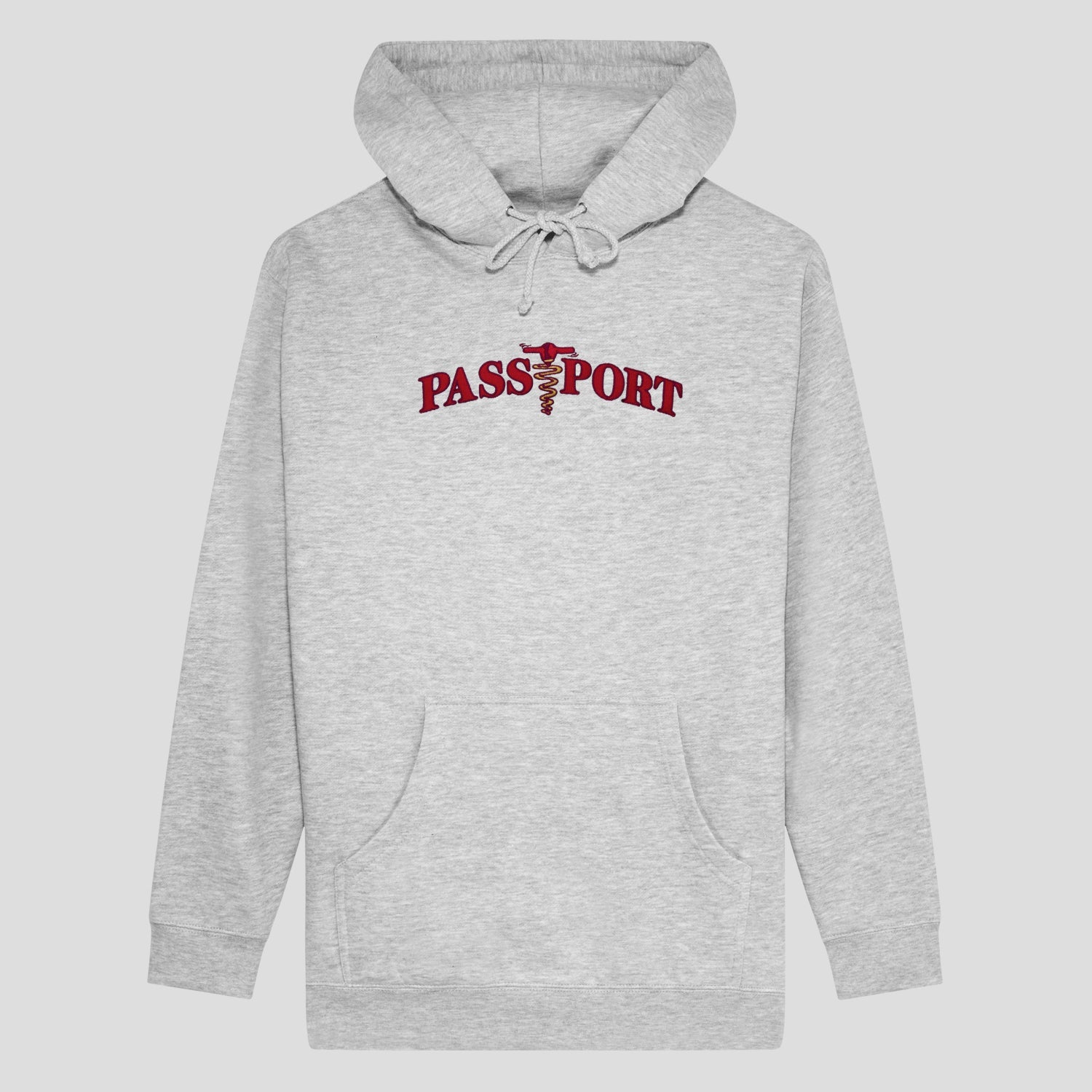Pass~Port Corkscrew Embroidery Hoodie - Ash Heather