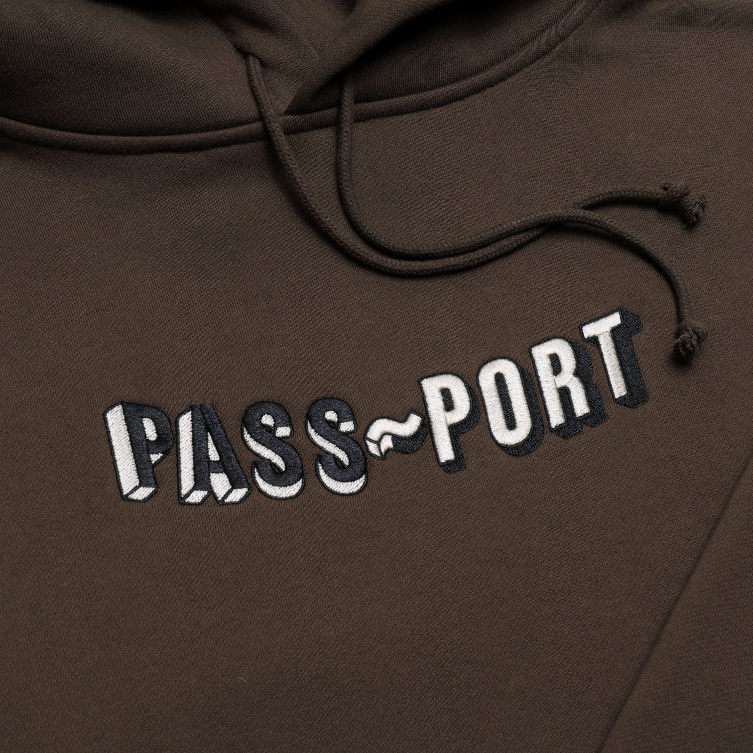 Pass~Port Sunken Logo Embroidery Hoodie - Bark – Pass~Port USA