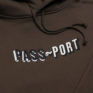 Pass~Port Sunken Logo Embroidery Hoodie - Bark
