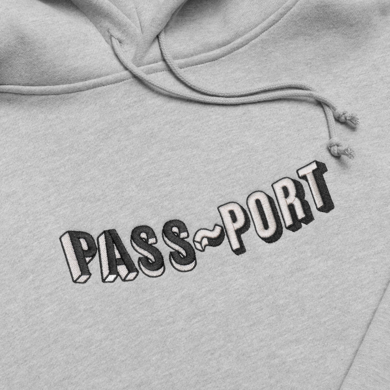 Pass~Port Sunken Logo Embroidery Hoodie - Grey Heather