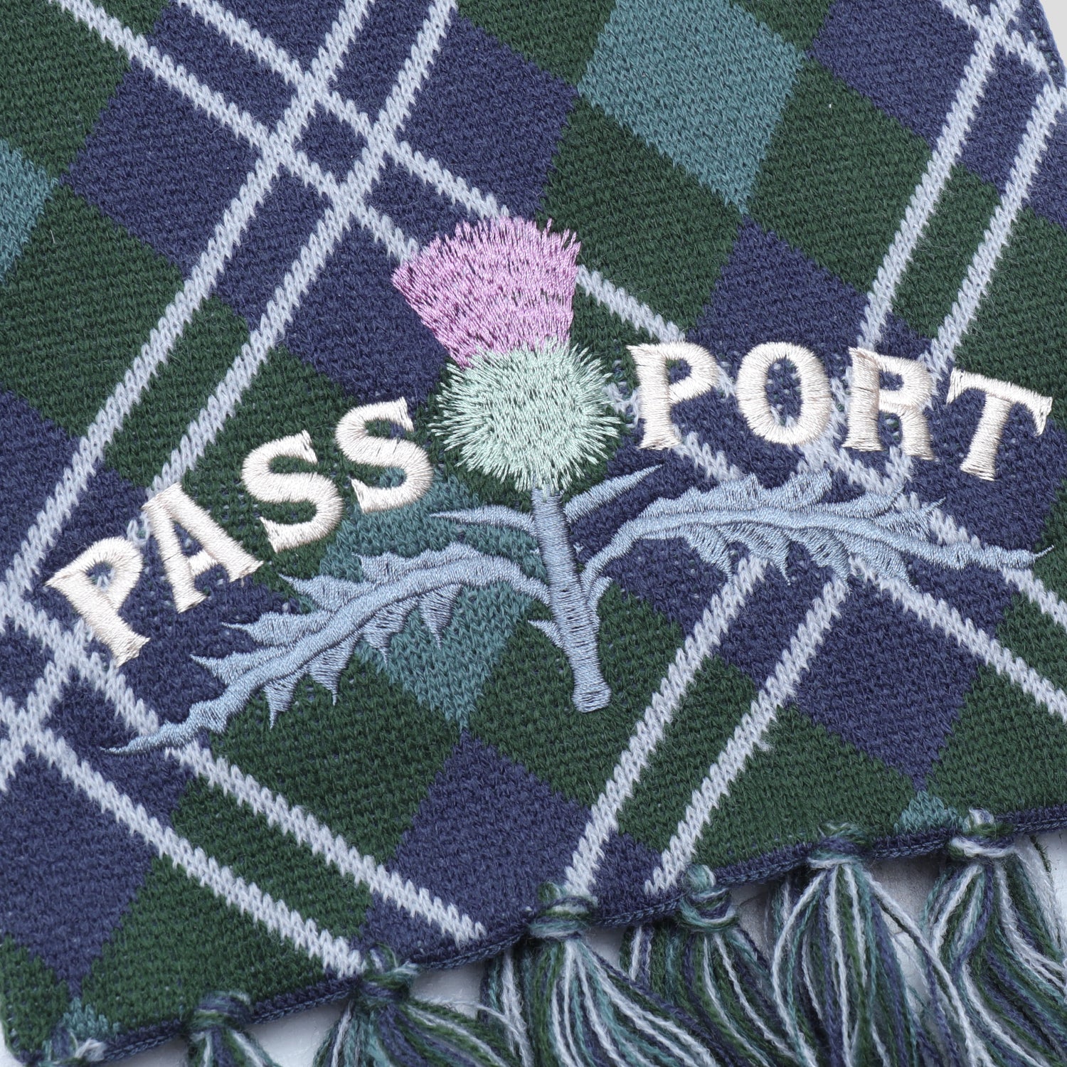 Pass~Port Thistle Scarf - Green Tartan
