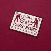 Pass~Port & Evisen Logo Lock~Up Tee - Burgundy