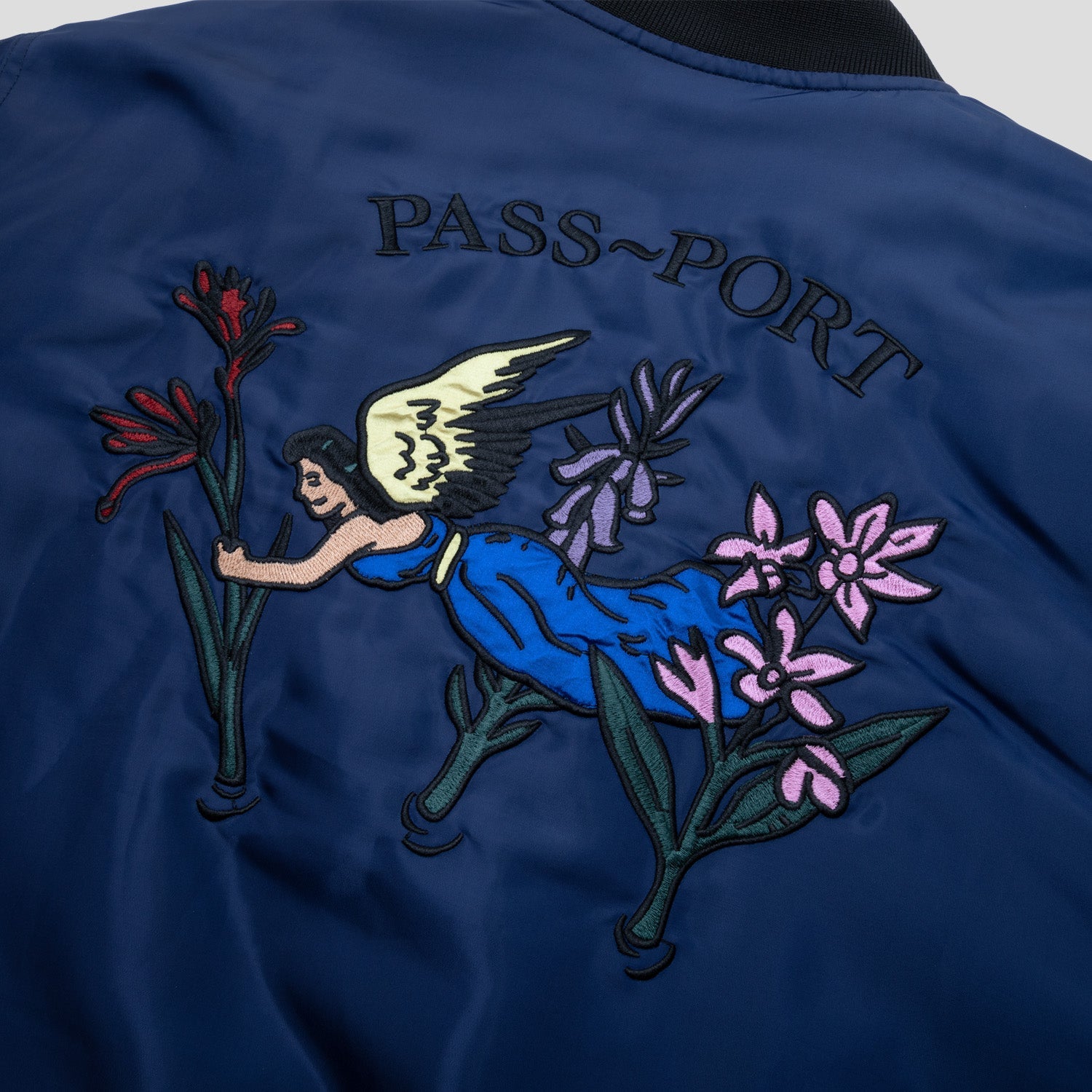 Pass~Port Gardening Satin Jacket - Navy
