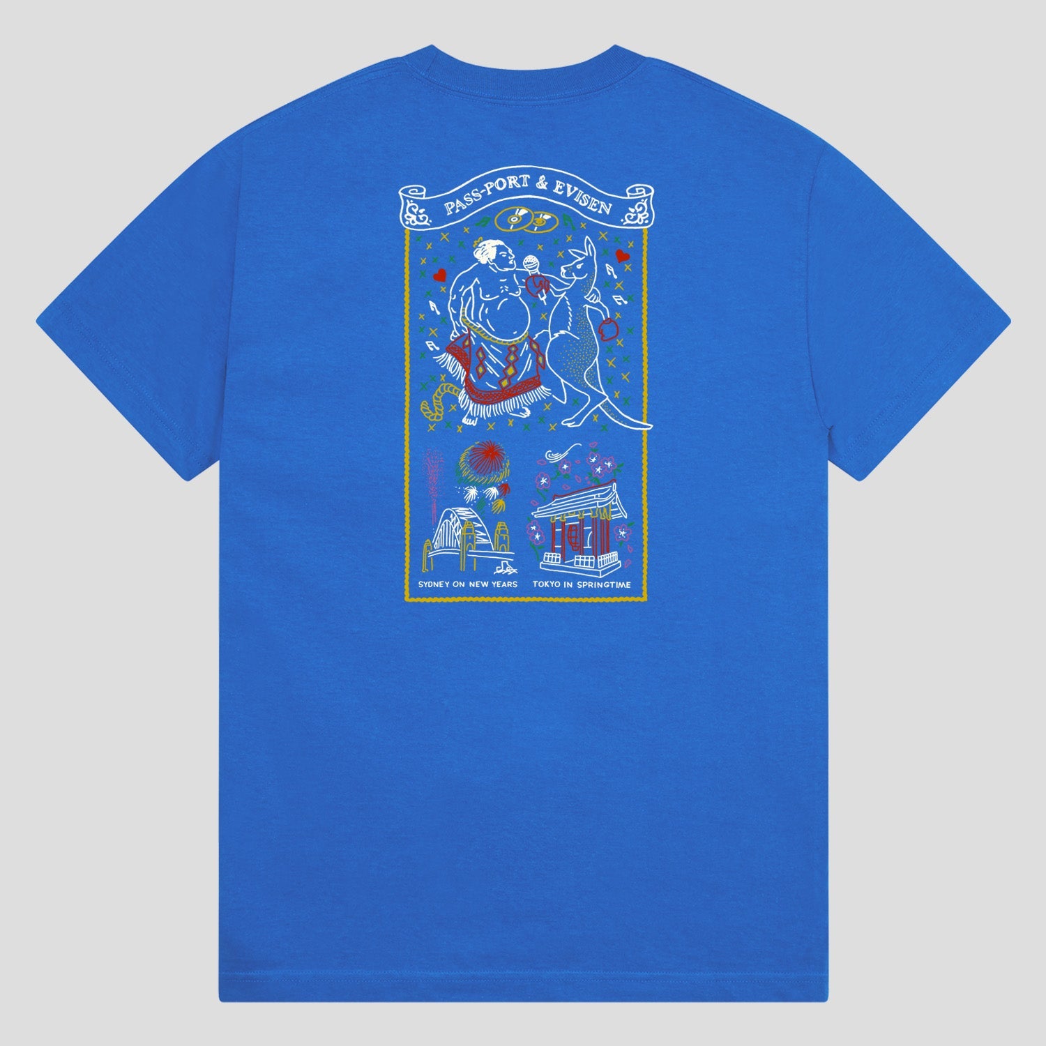 Pass~Port & Evisen Karaoke Tee - Royal Blue
