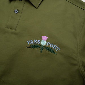 Pass~Port Thistle Embroidery AG Shirt Long Sleeve - Moss