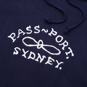 Pass~Port Moniker Organic Embroidery Hoodie - Navy