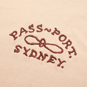 Pass~Port Moniker Organic Embroidery Tee - Sand