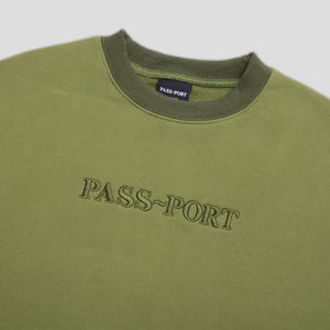 Pass~Port Official Contrast Organic Sweater - Olive