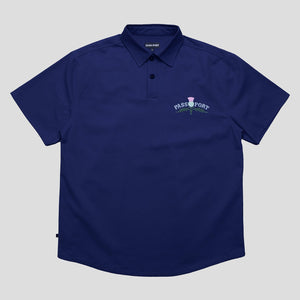 Pass~Port Thistle Embroidery AG Shirt Short Sleeve - Navy