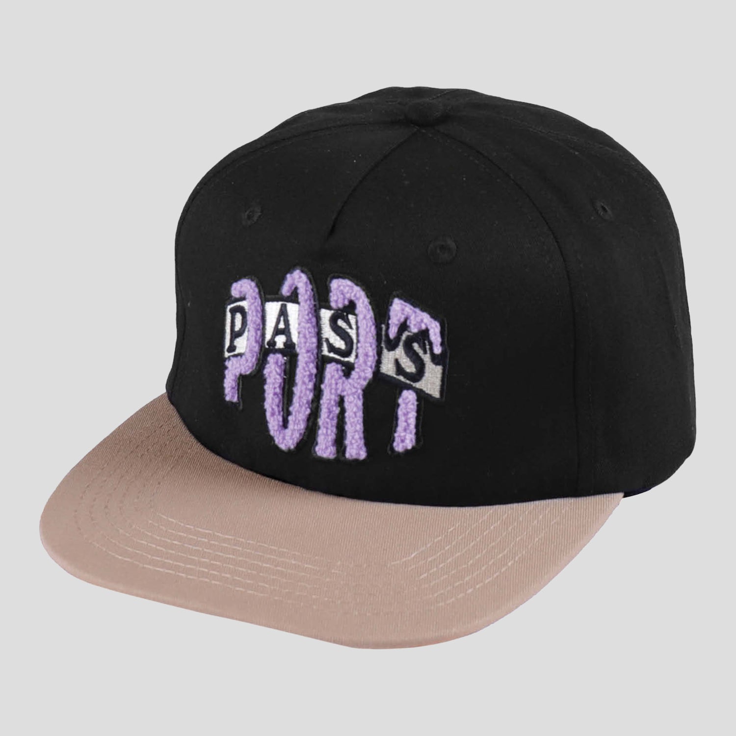 Pass~Port Bulb Logo Cap - Black / Khaki