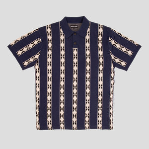 PASS~PORT "LABOUR" KNITTED POLO NAVY