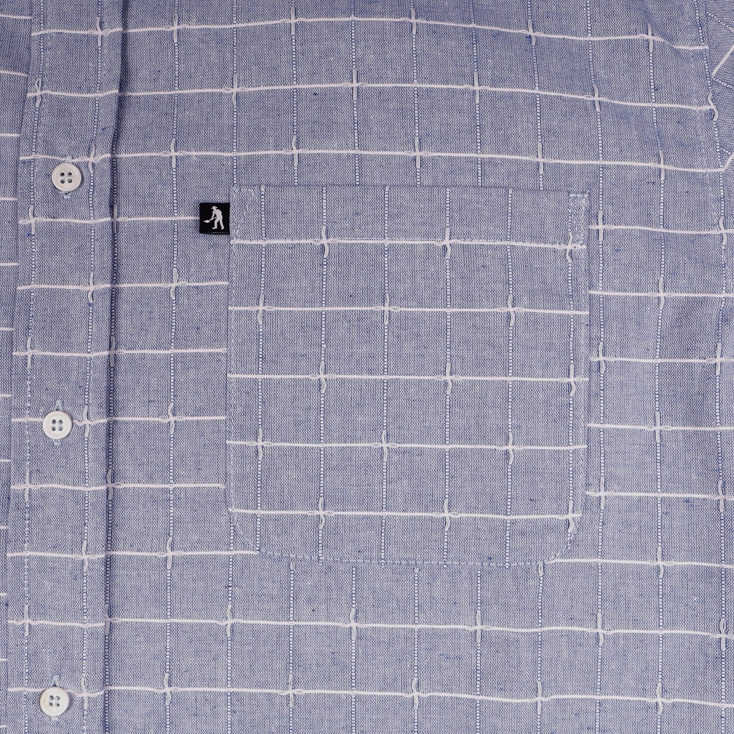 PASS~PORT "WORKERS LINE WIRE" L/S SHIRT BLUE