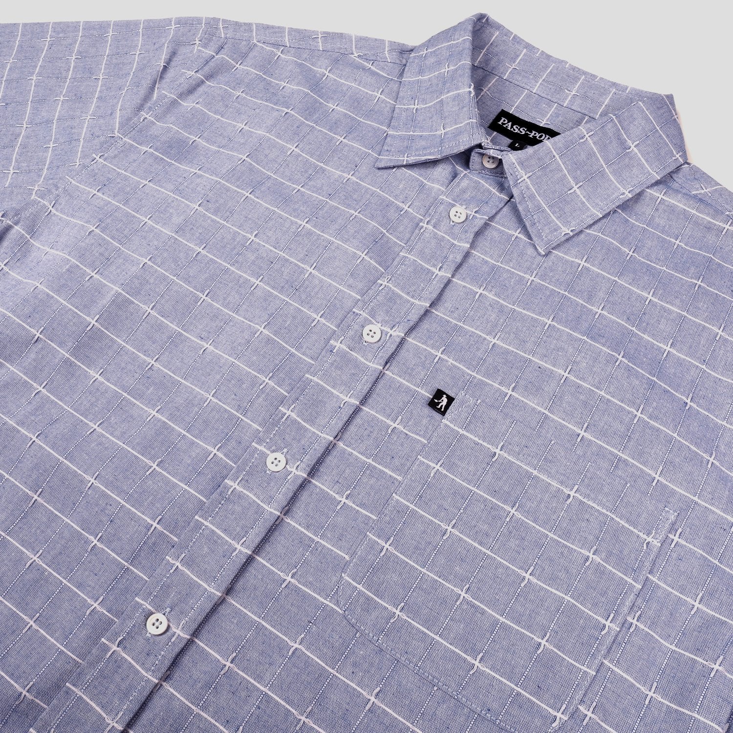 PASS~PORT "WORKERS LINE WIRE" S/S SHIRT BLUE