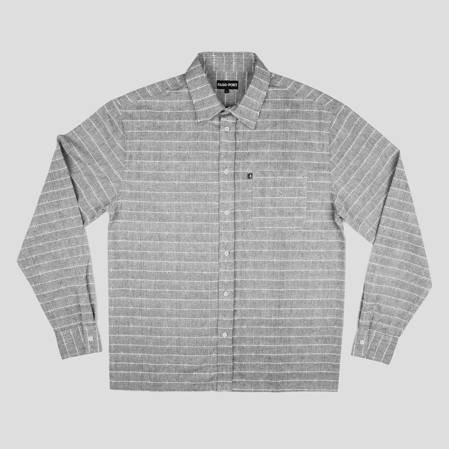 PASS~PORT "WORKERS LINE WIRE" L/S SHIRT GREY