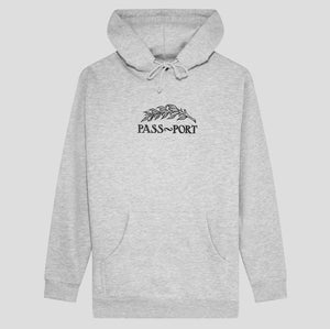 PASS~PORT "QUILL" EMBROIDERED HOOD GREY HEATHER