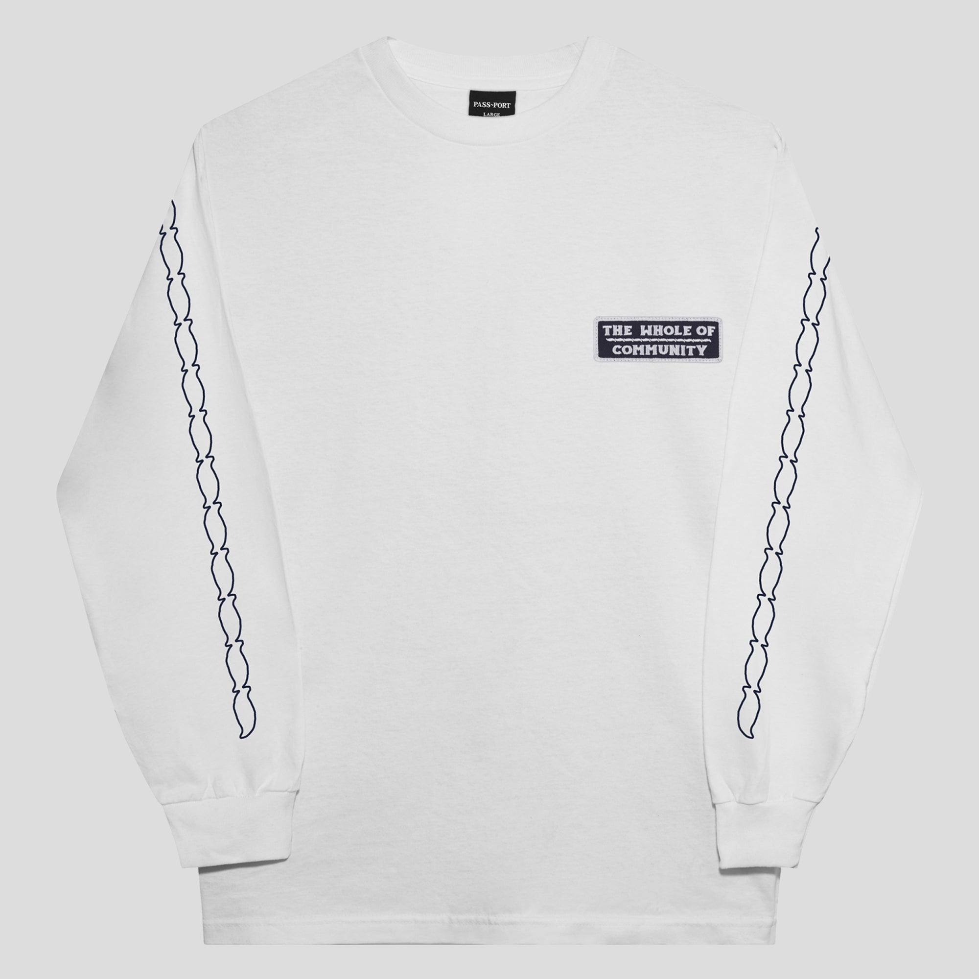 PASS~PORT "WHOLE OF COMMUNITY" L/S TEE WHITE