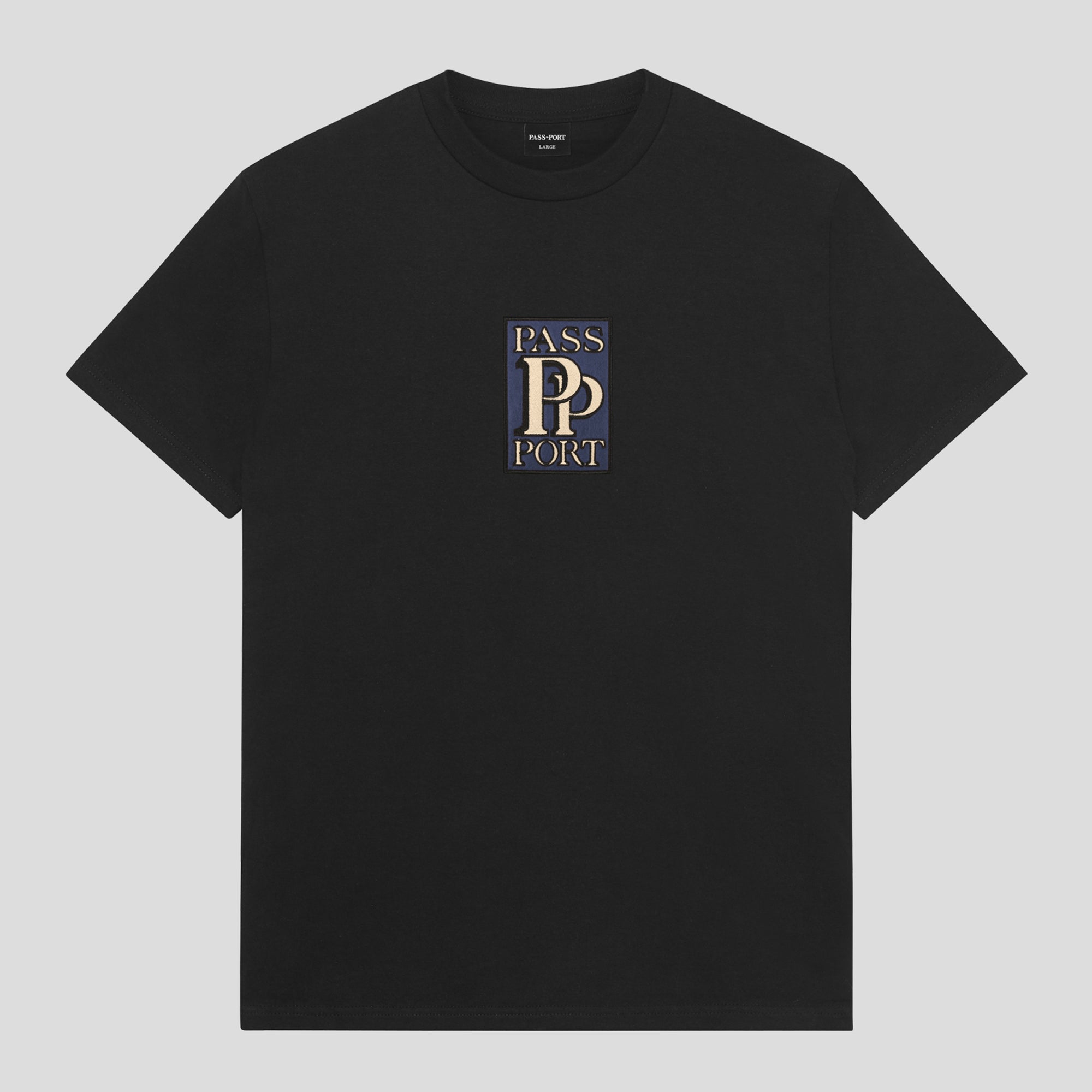 PASS~PORT "PP EMBROIDERY" TEE BLACK