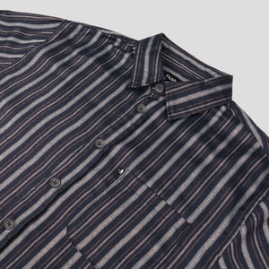 PASS~PORT "WORKERS STRIPES" L/S SHIRT NAVY