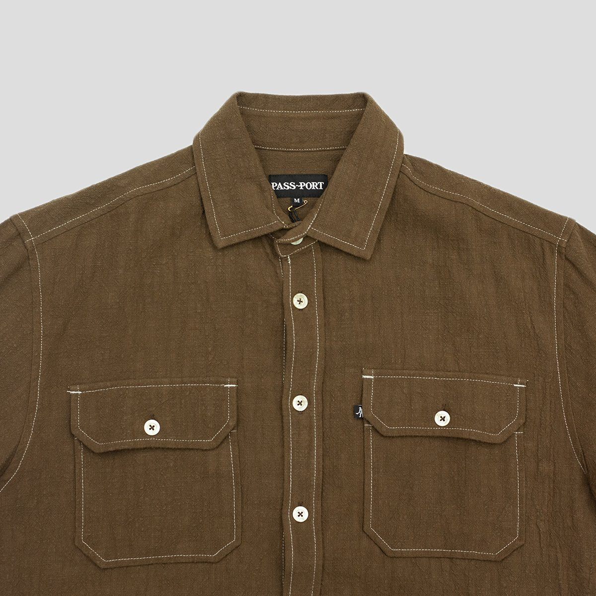 PASS~PORT "WORKERS CONTRAST" L/S SHIRT RUST